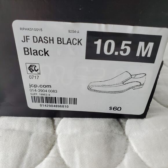 JF J. Ferrar DASH Dress Shoes Mens 10.5 M Black Flux Leather Squared Toe Office - Picture 12 of 12